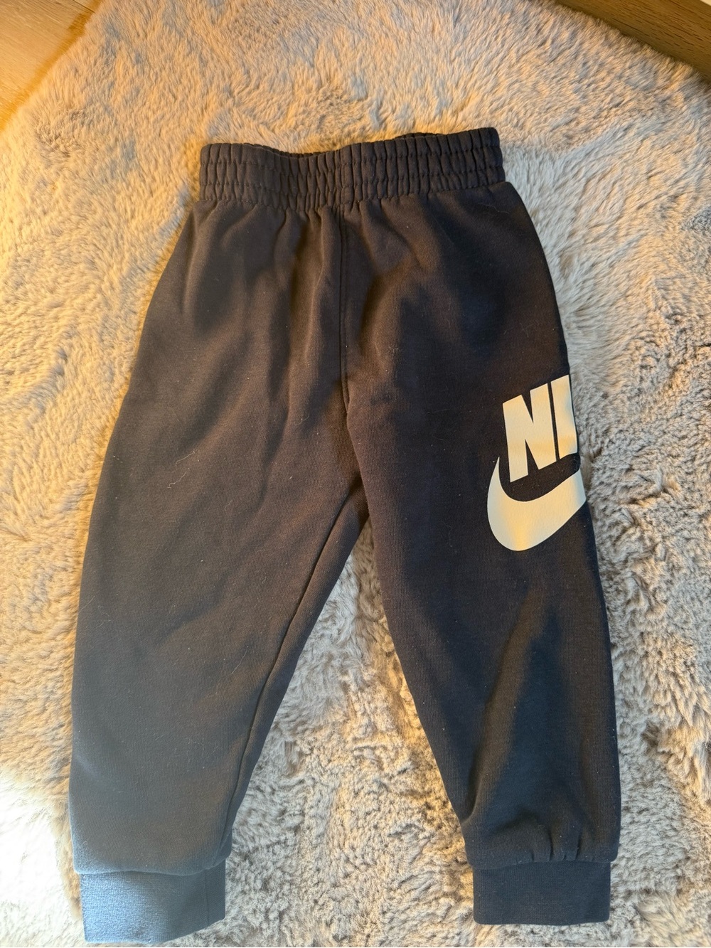 Nike Black Kids Joggers with White Swoosh Logo